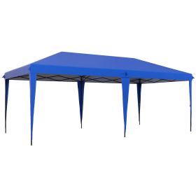 Outsunny Outdoor Gazebo Pop Up Canopy 10x19.2 Party Tent Blue Carry Bag