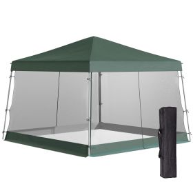 Outsunny 10' x 10' Pop Up Tent, Mesh Sidewalls, Adjustable Height, with Carry Bag for Outdoor & Garden